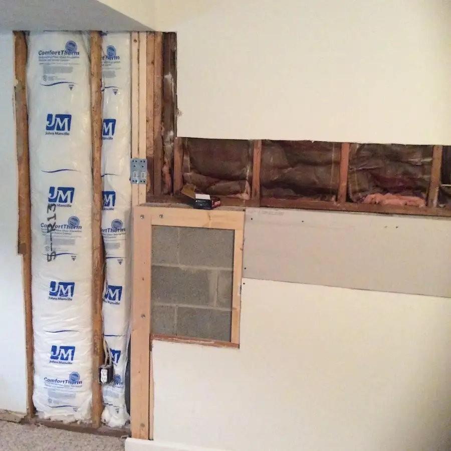 Wall insulation replacement during Basement Flood Cleanup in Fredericksburg
